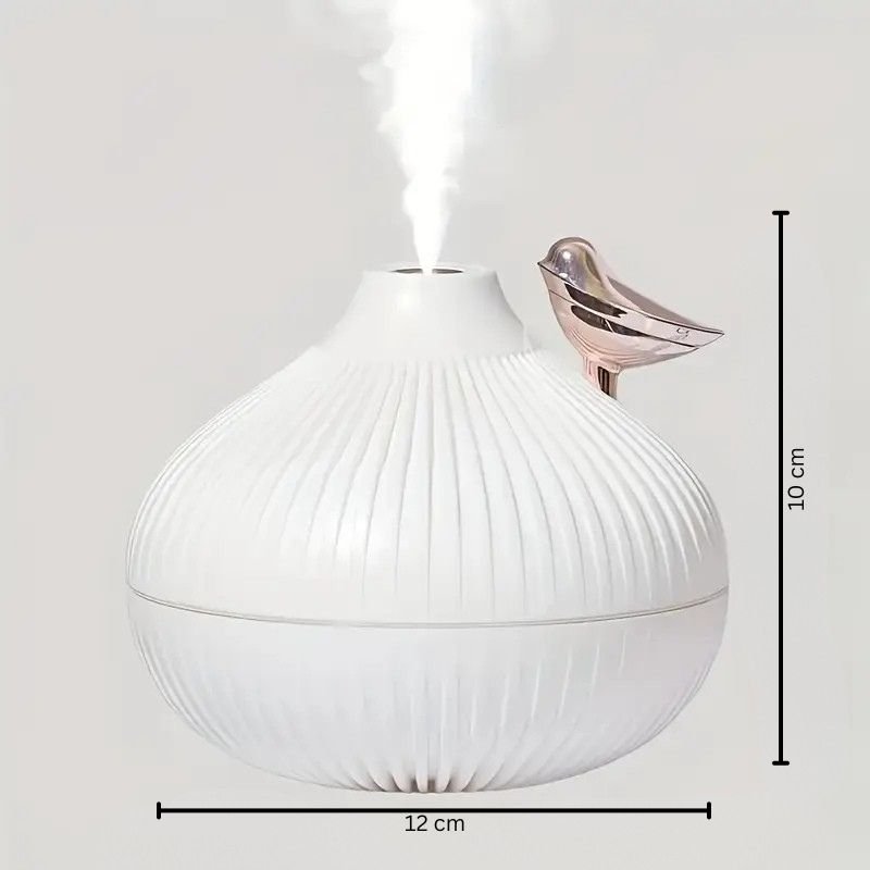 Elektrischer Aroma Diffusor mit Beleuchtung & rosegoldenem Vogel – Bild 4