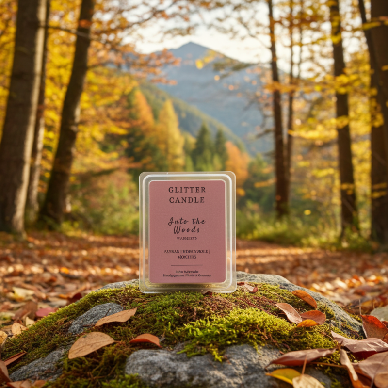 Into the Woods Wax Melt in einem herbstlichen Wald