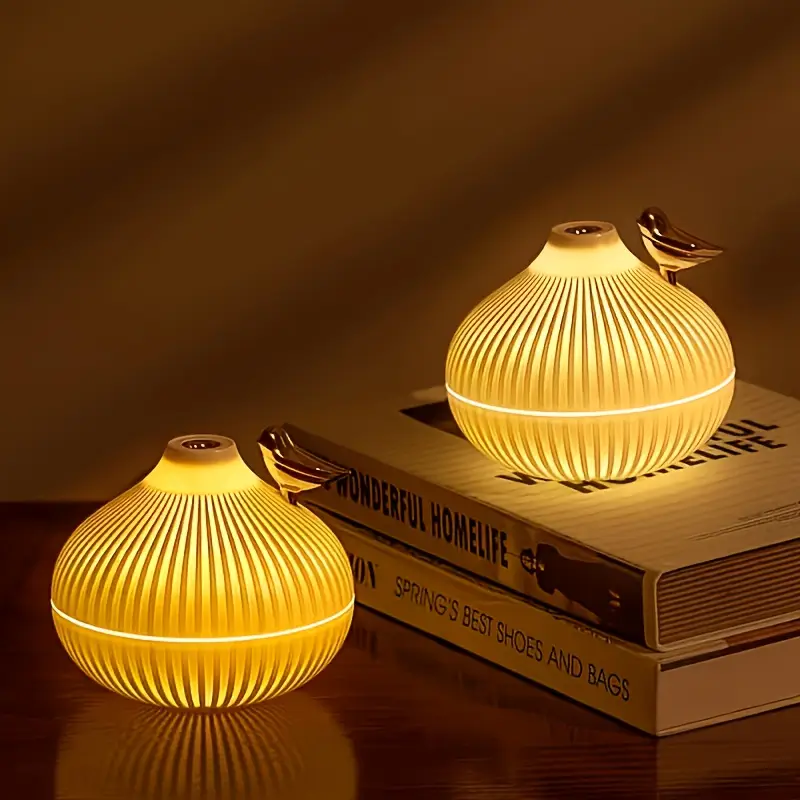 Elektrischer Aroma Diffusor mit Beleuchtung & rosegoldenem Vogel – Bild 3