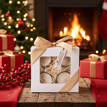 Winter Gift Box – 4 Mini Duftkerzen mit Glitzereffekt