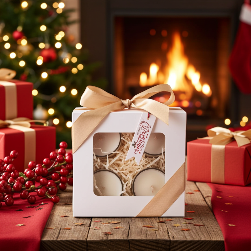 Winter Gift Box – 4 Mini Duftkerzen mit Glitzereffekt