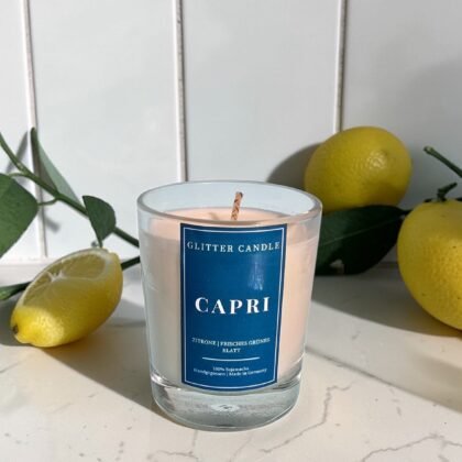 Capri Zitronen Duftkerze 70g aus Sojawachs