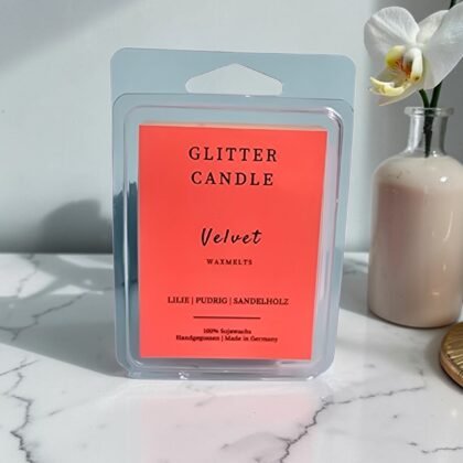 Velvet Wax Melts 70g mit pudrigem Blumenduft und glitzerndem Schimmereffekt