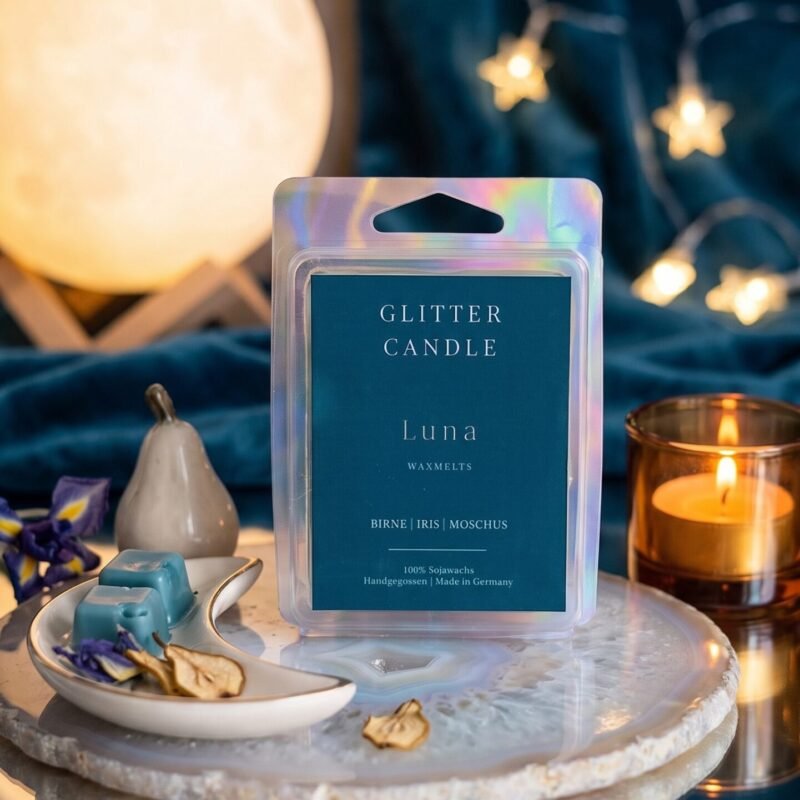 Luna Wax Melt mit blumigen Duftnoten, Zitrus, Hölzern und Amber